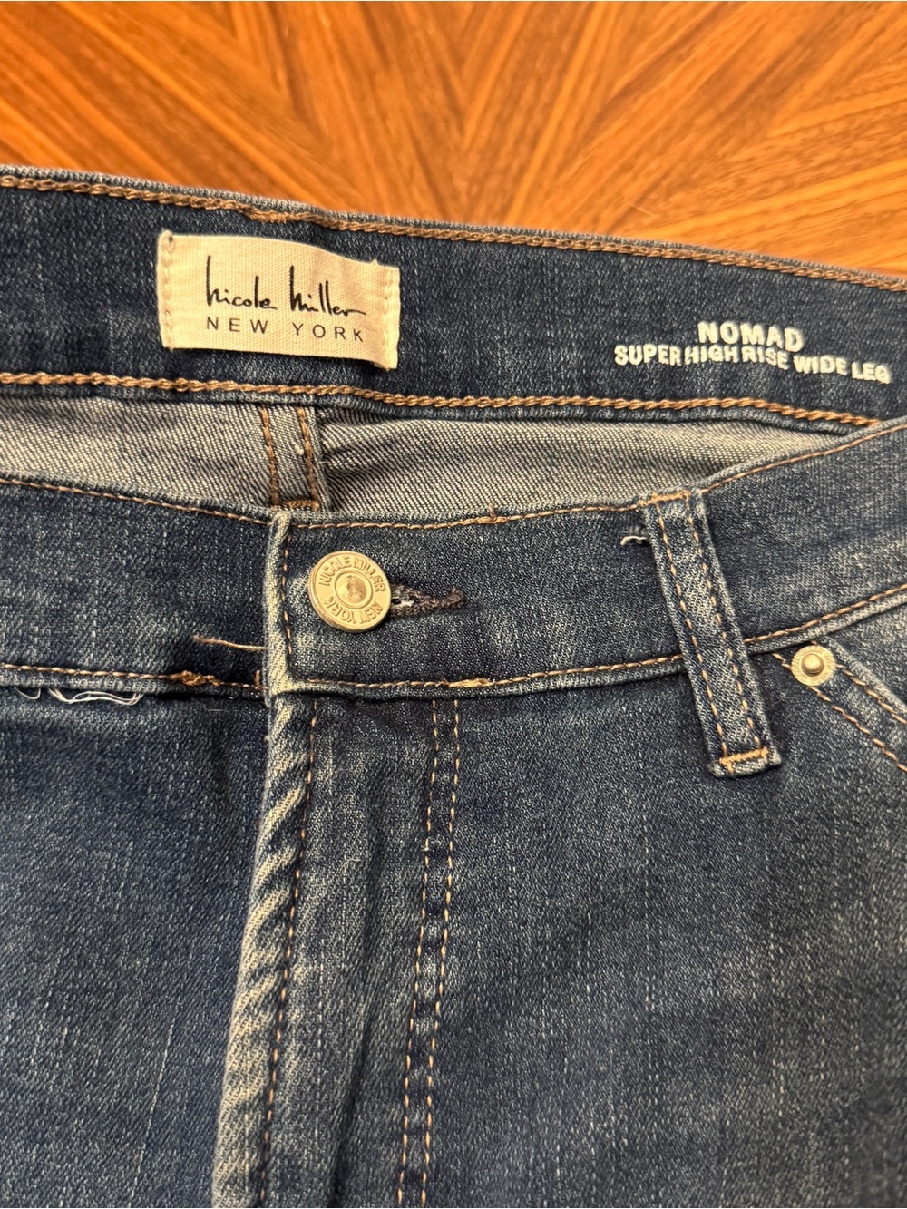 Nicole Miller Denim Wide Leg Jeans - Medium Blue